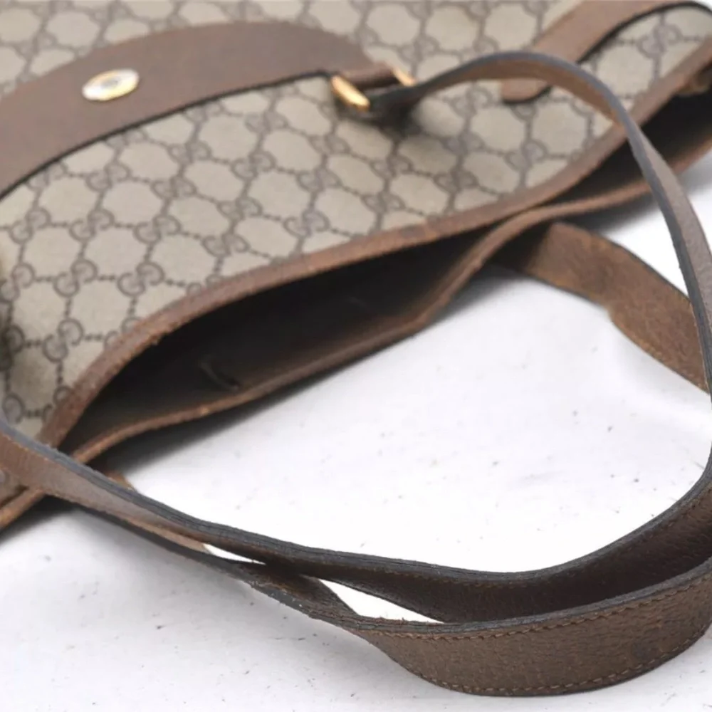 AUTH GUCCI Vintage Gucci GG Monogram Large Shoulder Bag Tote - Picture 6 of 13